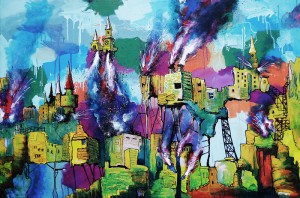 MIxed Media on Canvas, 54x36", 2011, SOLD