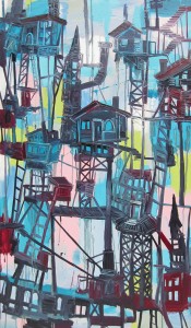 Old Gypsy Treehouse, oil on panel, 35x59", 2013, SOLD