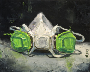 3M Respirator, oil on canvas, 24x30", 2020, SOLD
