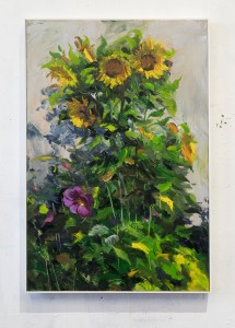Provincetown Sunflower, oil on 36x24" canvas, 2022