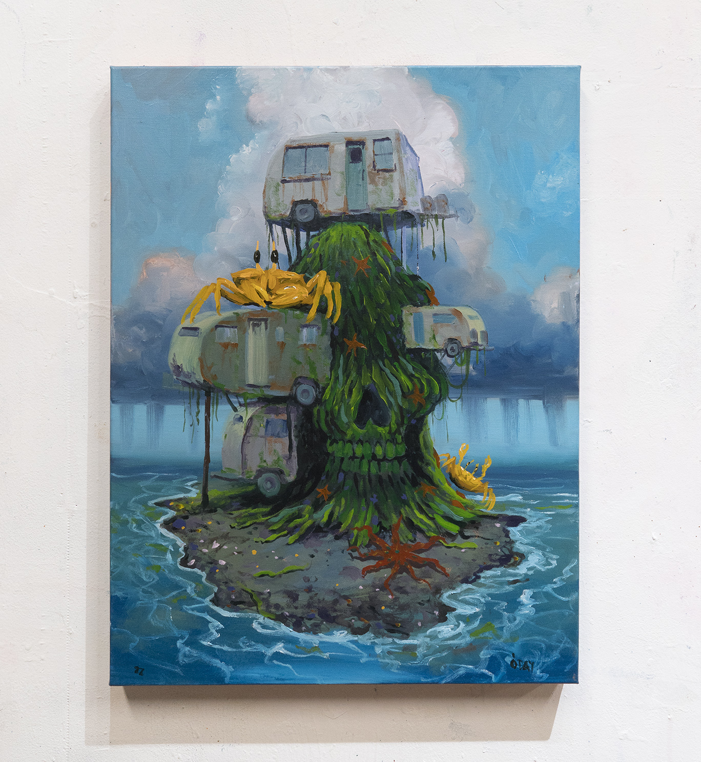 Spotted Toad Island, oil on 24x18" canvas, 2022